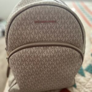 Michael Kors white/tan bookbag